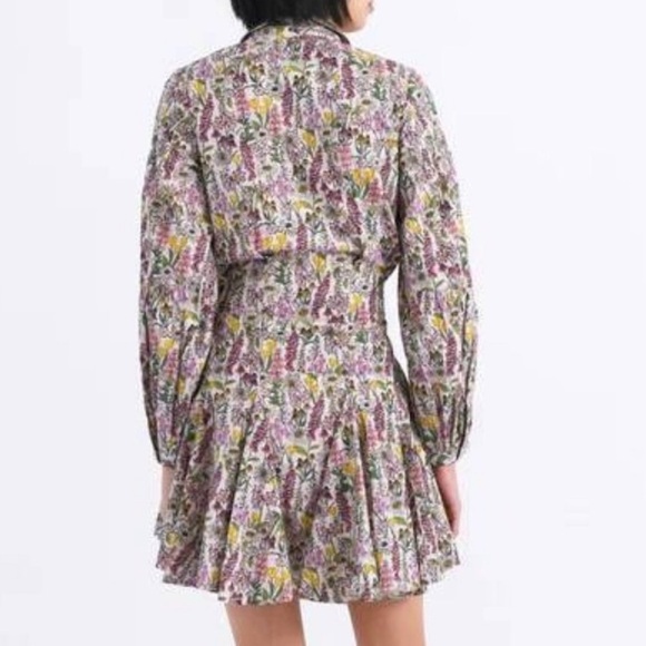 Chufy Forever Patagonia Ushi Mini Dress in Valdes Beige XS Long Sleeve Floral - Picture 4 of 11